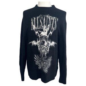 Allsaints Alpaca Wool Crewneck Logo Sweater
